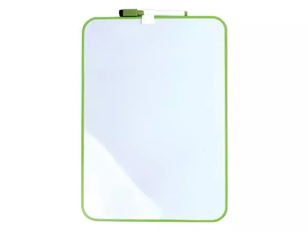 Een Whiteboard Desq 24x34cm + marker groen profiel koop je bij Alles voor uw kantoor