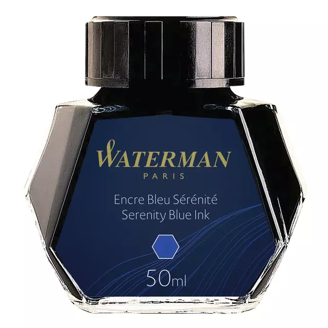 Een Vulpeninkt Waterman 50ml sereen blauw koop je bij Van Leeuwen Boeken- en kantoorartikelen