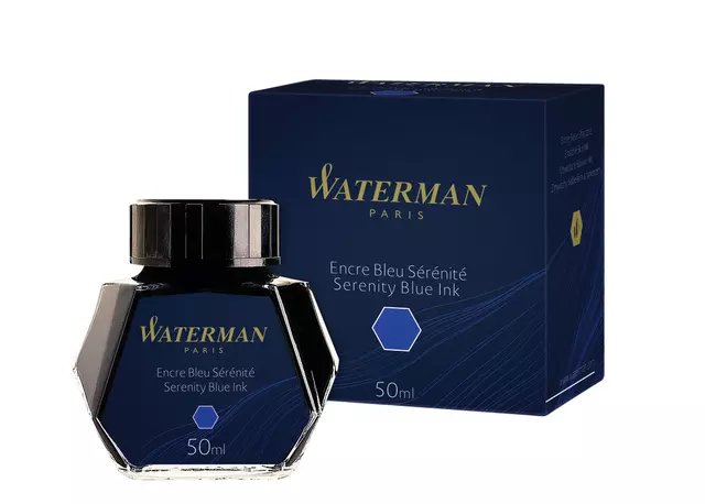 Een Vulpeninkt Waterman 50ml sereen blauw koop je bij Totaal Kantoor Goeree