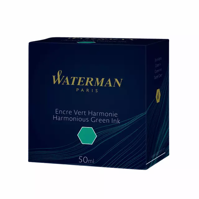 Een Vulpeninkt Waterman 50ml harmonieus groen koop je bij Van Leeuwen Boeken- en kantoorartikelen