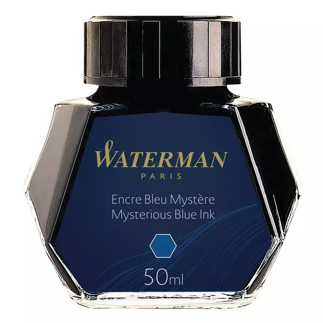 Een Vulpeninkt Waterman 50ml standaard blauw-zwart koop je bij Van Leeuwen Boeken- en kantoorartikelen