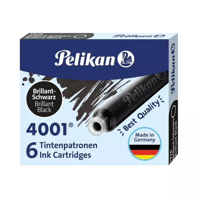 Een Inktpatroon Pelikan 4001 zwart koop je bij Totaal Kantoor Goeree