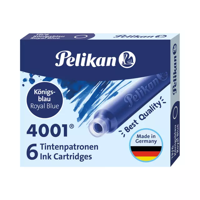 Een Inktpatroon Pelikan 4001 koningsblauw koop je bij Van Leeuwen Boeken- en kantoorartikelen