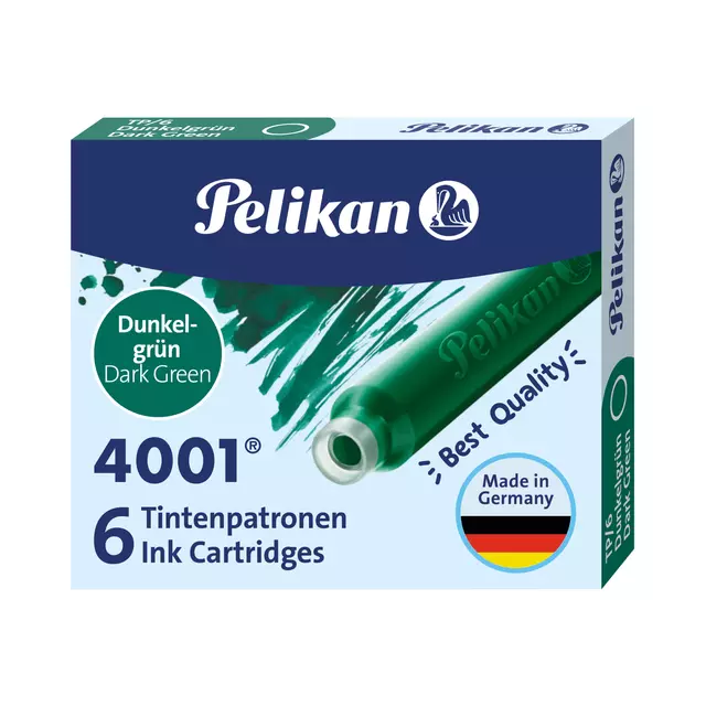 Een Inktpatroon Pelikan 4001 donkergroen koop je bij Goedkope Kantoorbenodigdheden