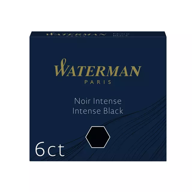 Een Inktpatroon Waterman internationaal zwart pak à 6 stuks koop je bij Totaal Kantoor Goeree