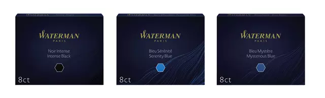 Inktpatroon Waterman nr 23 lang blauwzwart pak à 8 stuks