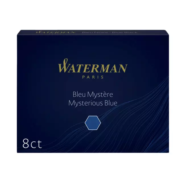 Een Inktpatroon Waterman nr 23 lang blauwzwart pak à 8 stuks koop je bij EconOffice