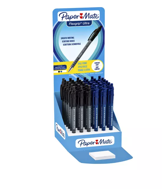 Een Stylo bille Paper Mate Flexgrip Ultra Medium assorti 36 pièces koop je bij Van Hoye Kantoor BV