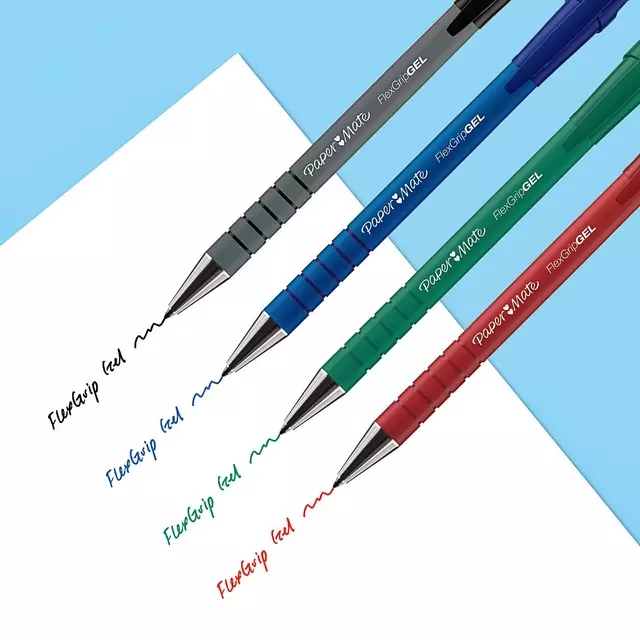 Een Balpen Paper Mate Flexgrip Ultra medium blauw blister à 5 stuks koop je bij Van Leeuwen Boeken- en kantoorartikelen