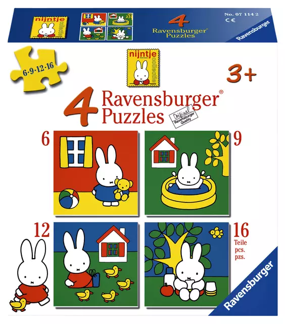 Een Puzzel Ravensburger Nijntje 4x puzzels 6+9+12+16 stuks koop je bij Totaal Kantoor Goeree