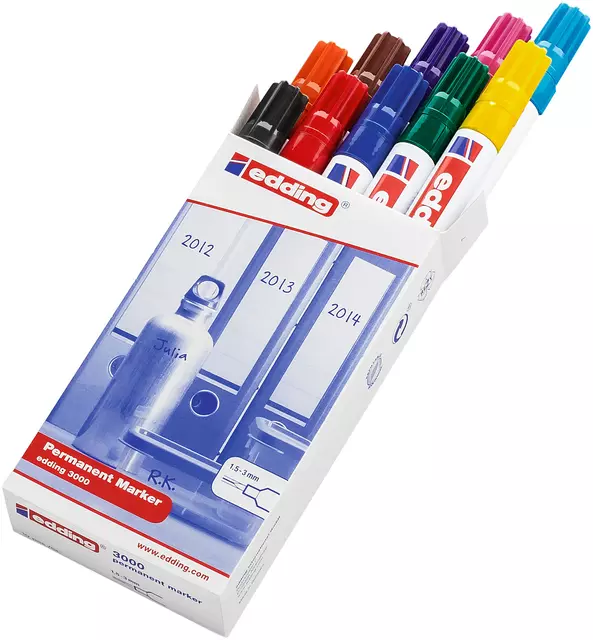 Een Viltstift edding 3000 rond 1.5-3mm assorti doos à 10 stuks koop je bij EconOffice
