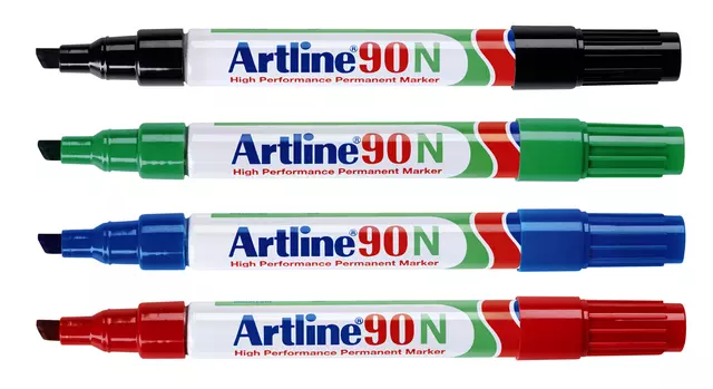 Een Viltstift Artline 90 schuin 2-5mm rood koop je bij Goedkope Kantoorbenodigdheden