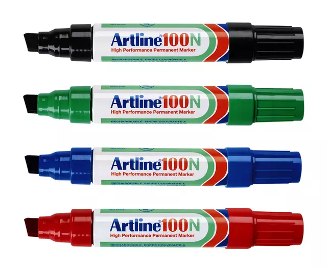 Een Viltstift Artline 100 schuin 7.5-12mm zwart koop je bij Van Leeuwen Boeken- en kantoorartikelen