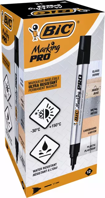 Een Viltstift Bic Pro rond medium zwart koop je bij Goedkope Kantoorbenodigdheden