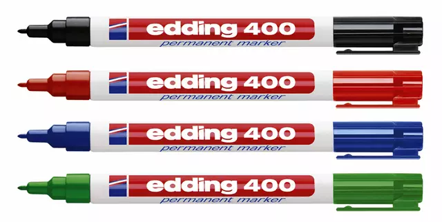Een Viltstift edding 400 rond 1mm rood koop je bij EconOffice