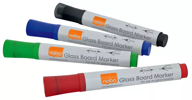 Een Viltstift Nobo glasbord assorti koop je bij EconOffice