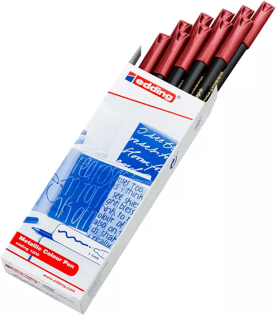 Fineliner edding 1200 072 fijn metallic rood