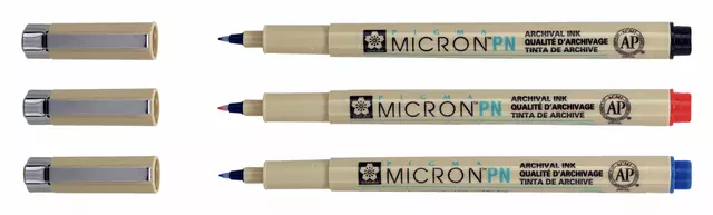 Een Fineliner Sakura pigma micron 0.4mm blister à 3 stuks assorti koop je bij EconOffice