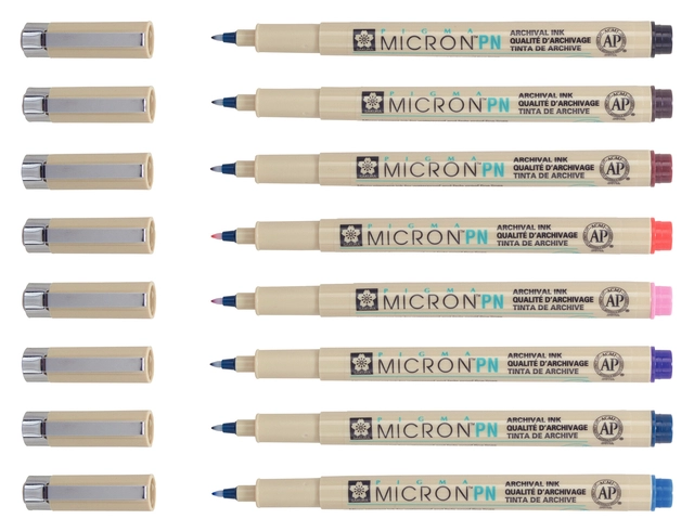 Een Fineliner Sakura pigma micron 0.4mm blister à 8 stuks assorti koop je bij EconOffice