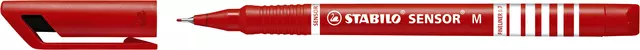 Een Fineliner STABILO Sensor 187/40 medium rood koop je bij EconOffice