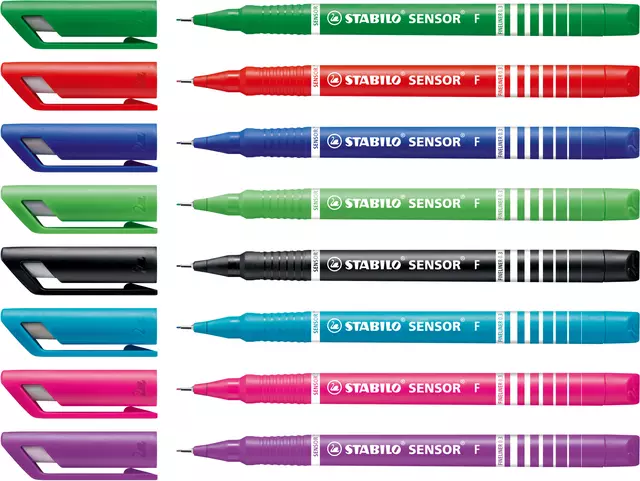 Fineliner STABILO Sensor 189/8 fijn assorti etui à 8 stuks