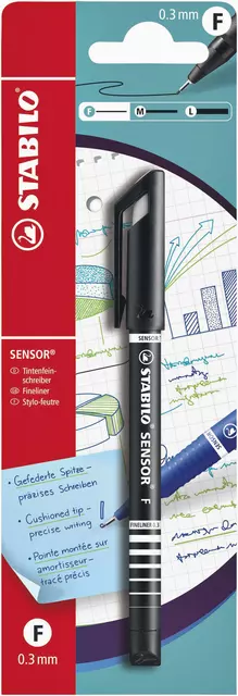 Buy your Fineliner STABILO Sensor 10198 fijn zwart blister à 1 stuk at QuickOffice BV