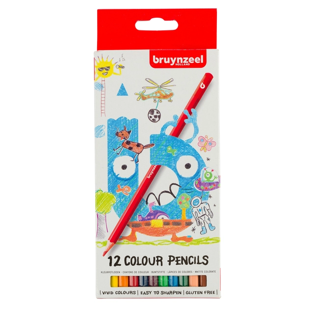 Een Kleurpotlood Bruynzeel Kids blister à 12 stuks assorti koop je bij Totaal Kantoor Goeree