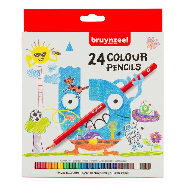 Een Kleurpotloden Bruynzeel Kids blister à 24 stuks assorti koop je bij Totaal Kantoor Goeree