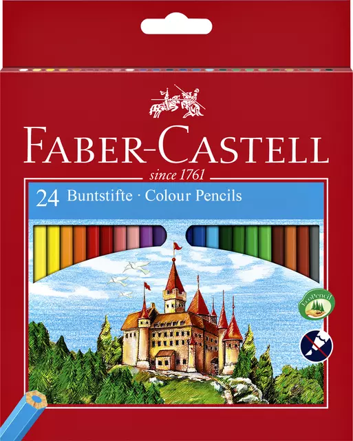 Een Kleurpotloden Faber-Castell assorti set à 24 stuks koop je bij EconOffice