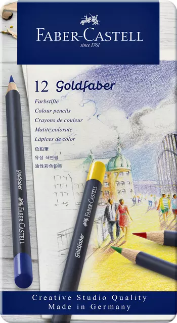 Een Kleurpotloden Faber-Castell Goldfaber assorti blik à 12 stuks koop je bij KantoorProfi België BV