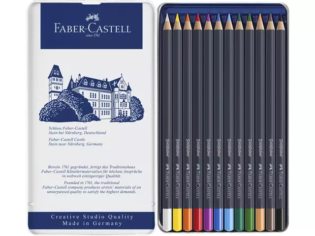 Een Kleurpotloden Faber-Castell Goldfaber assorti blik à 12 stuks koop je bij EconOffice