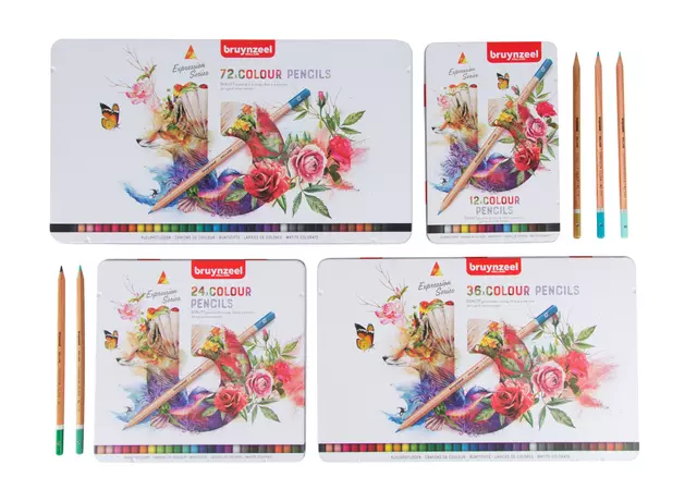 Een Kleurpotloden Bruynzeel Expression colour blik à 12 stuks assorti koop je bij EconOffice