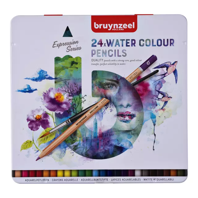 Een Kleurpotloden Bruynzeel aquarel Expression blik à 24 stuks assorti koop je bij Omnia 4 Office