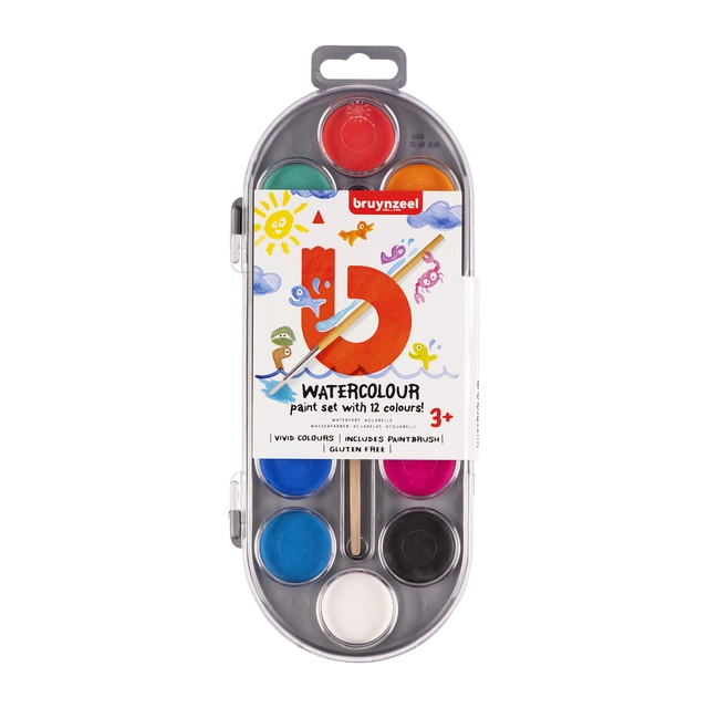 Een Waterverf Bruynzeel Kids set à 12 kleuren koop je bij Unimark Office B.V.