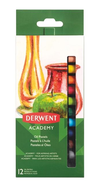 Oliepastel Derwent Academy blister à 12 stuks assorti