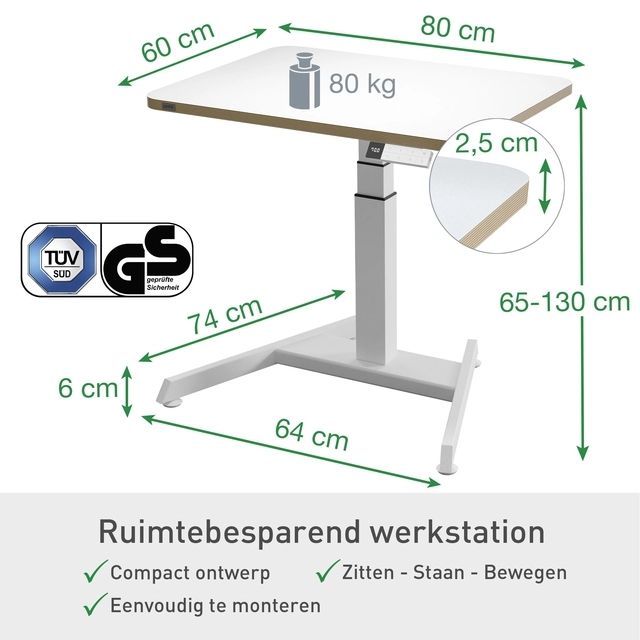 Een Zit-Sta bureau Leitz Ergo Elektrisch Klein koop je bij Tonerinktshop