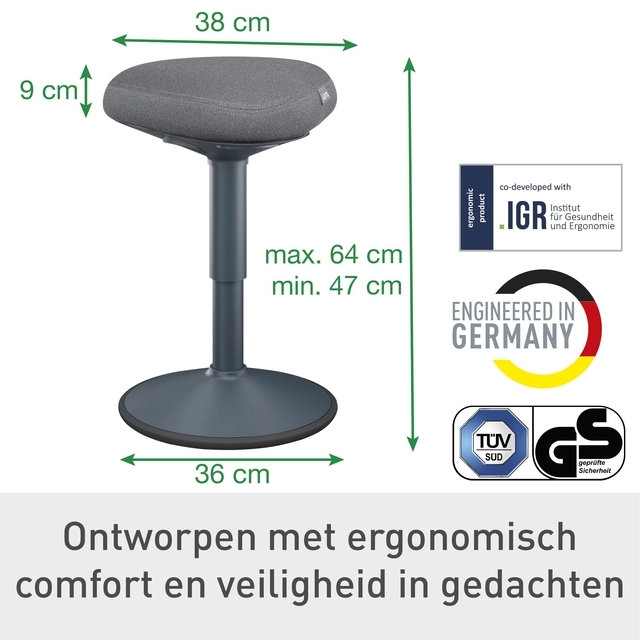 Een Actieve zitkruk Leitz Ergo met comfortzitting koop je bij KantoorProfi België BV