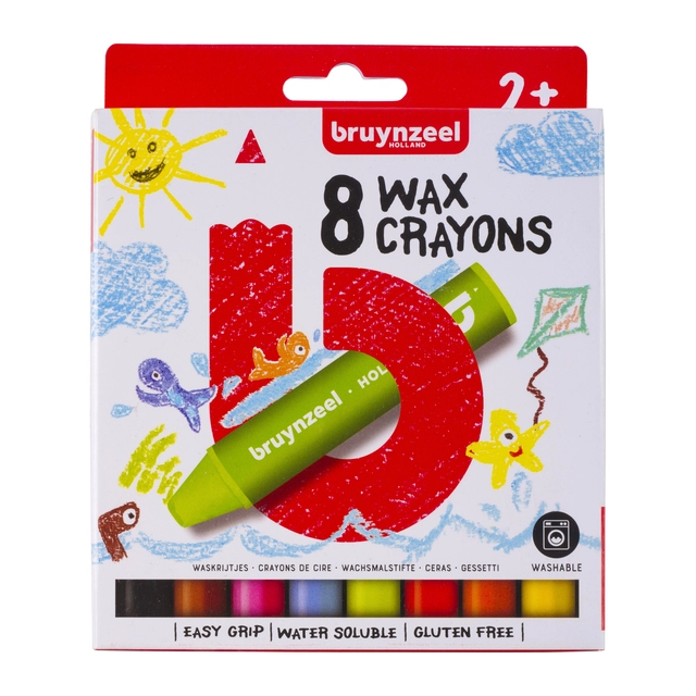 Een Waskrijt Bruynzeel Kids set à 8 kleuren koop je bij Unimark Office B.V.