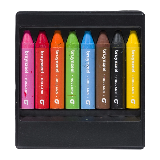 Een Waskrijt Bruynzeel Kids set à 8 kleuren koop je bij Unimark Office B.V.