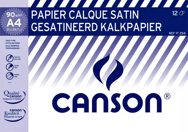 Een Kalkpapier Canson A4 90gr koop je bij Van Leeuwen Boeken- en kantoorartikelen
