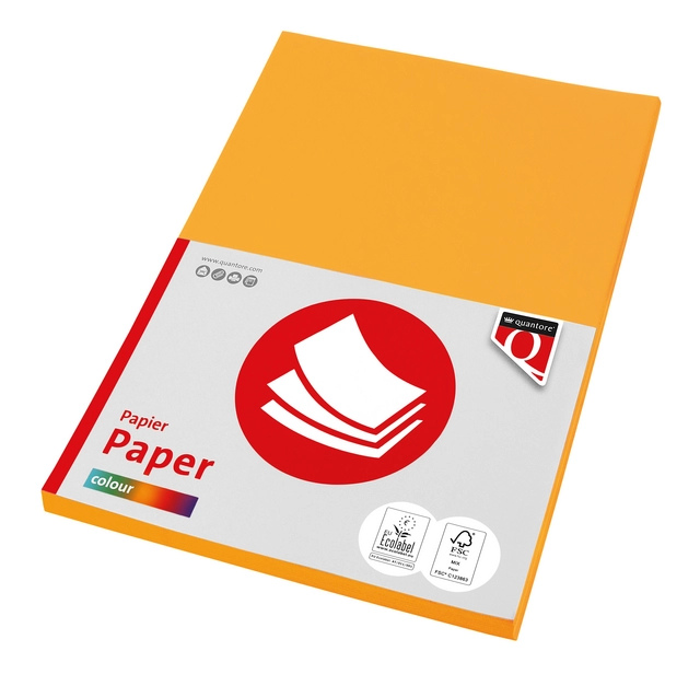 Kopieerpapier Quantore Colour A4 120gr diepgeel 100 vel