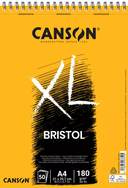 Een Tekenblok Canson XL Bristol A4 50v 180gr koop je bij KantoorProfi België BV
