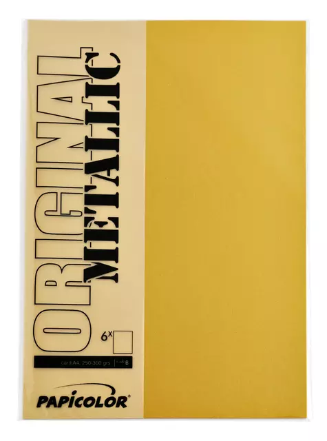 Een Kopieerpapier Papicolor A4 120gr 6vel metallic goud koop je bij Van Leeuwen Boeken- en kantoorartikelen