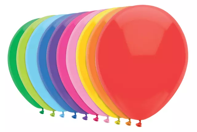 Een Ballonnen gekleurd 20 stuks 30 cm koop je bij Van Leeuwen Boeken- en kantoorartikelen