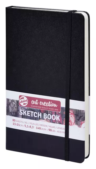 Een Schetsboek Talens Art Creation zwart 13x21cm 140gr 80vel koop je bij Goedkope Kantoorbenodigdheden