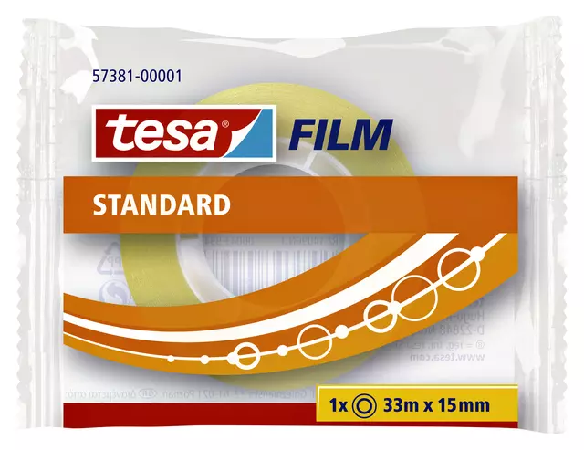 Een Plakband tesafilm® Standaard 33mx15mm transparant koop je bij EconOffice
