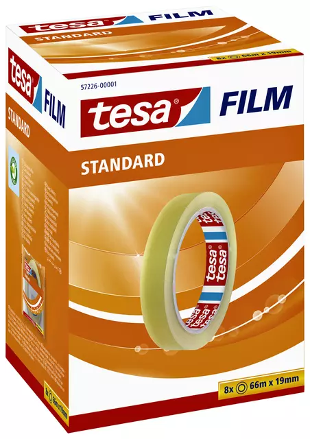 Een Plakband tesafilm® Standaard 66mx19mm transparant koop je bij MV Kantoortechniek B.V.