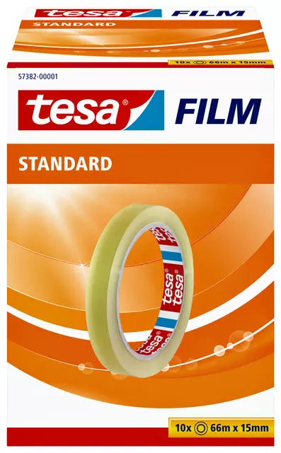 Een Plakband tesafilm® Standaard 66mx15mm transparant koop je bij MV Kantoortechniek B.V.