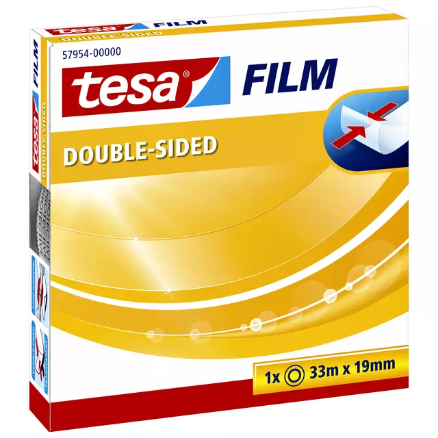 Een Dubbelzijdig plakband tesafilm® 33mx19mm transparant koop je bij MV Kantoortechniek B.V.