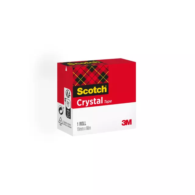 Een Plakband Scotch Crystal 600 19mmx66m transparant koop je bij EconOffice